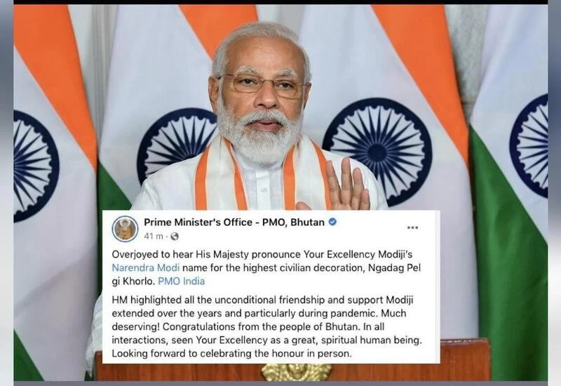 Bhutan confers its highest civilian award on PM Modi