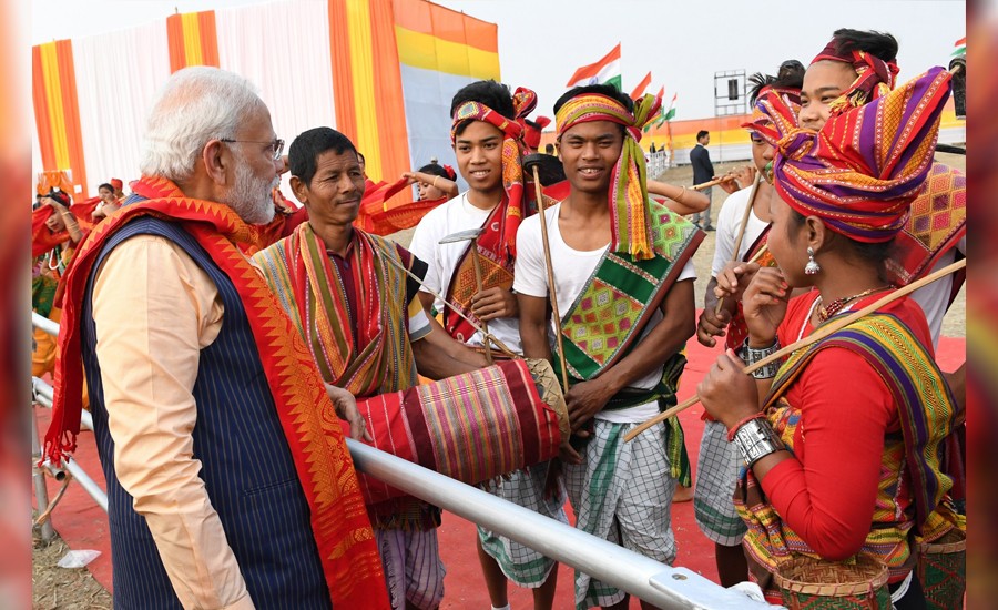 Shri Narendra Modi Participating In The Celebrations Marking The Historic Bodo Agreement