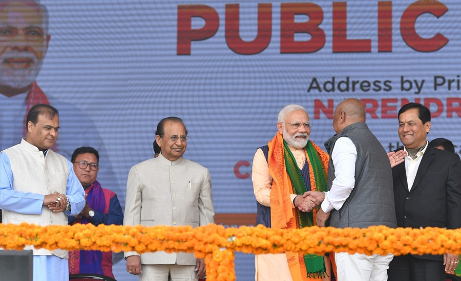 Shri Narendra Modi Participating In The Celebrations Marking The Historic Bodo Agreement