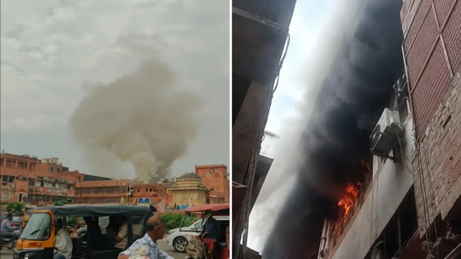Jaipur Fire: Massive Blaze Engulfs 20 Shops in Purohit Ji Ka Katla Market