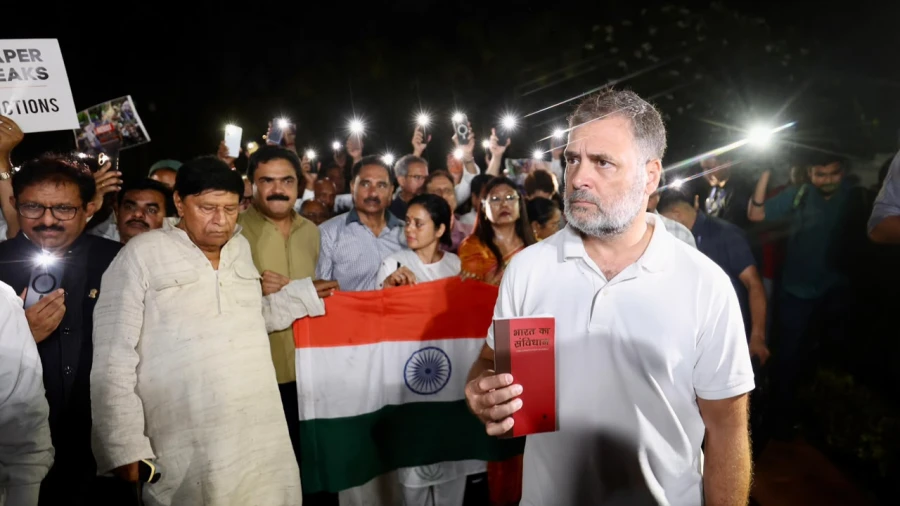 Rahul Gandhi Leads INDIA Alliance To Gandhi Smriti After High Level Meeting On NEET Protests