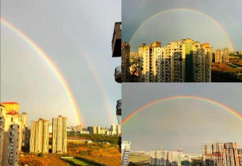 Double rainbow spotted in DelhiNCR & parts of Haryana after rainfall