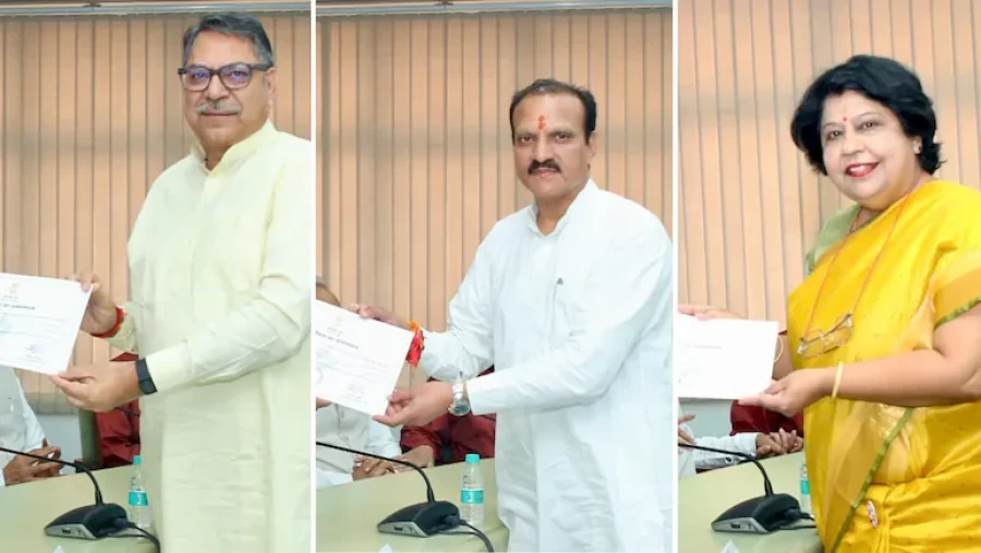 Rajasthan Rajya Sabha : सतीश पूनिया, अलका गुर्जर और नीरज डांगी निर्विरोध निर्वाचित, सौंपे गए प्रमाण पत्र