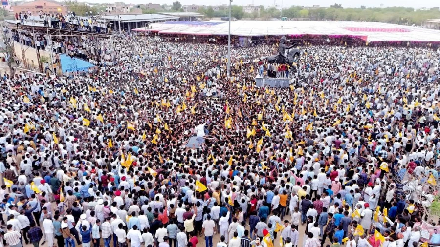 Ravindra Singh Bhati filed nomination today - Rally held after the meeting at Adarsh Stadium