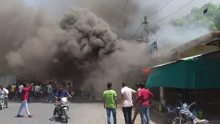 Rawatbhata Fire: Massive Blasts Panic NGT Market After AC Shop Blaze