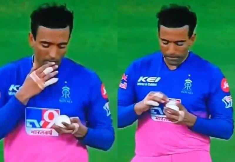 RR's Robin Uthappa caught applying saliva on the ball during match, pics surface