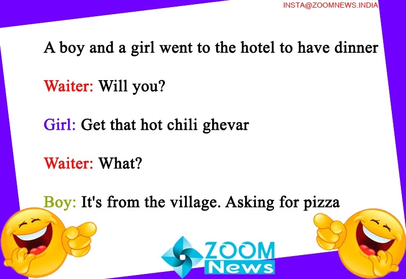 Today Jokes | A boy and a girl went to the hotel to have dinner, Waiter: