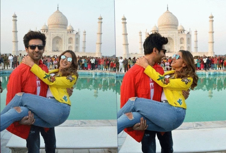 ताजमहल के सामने रोमांस करते नजर आये कार्तिक और सारा, देखे तस्वीर