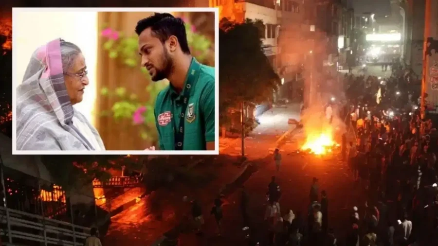 शेख हसीना के भाषण के बाद शाकिब अल हसन के घर पर पेट्रोल बम से हमला