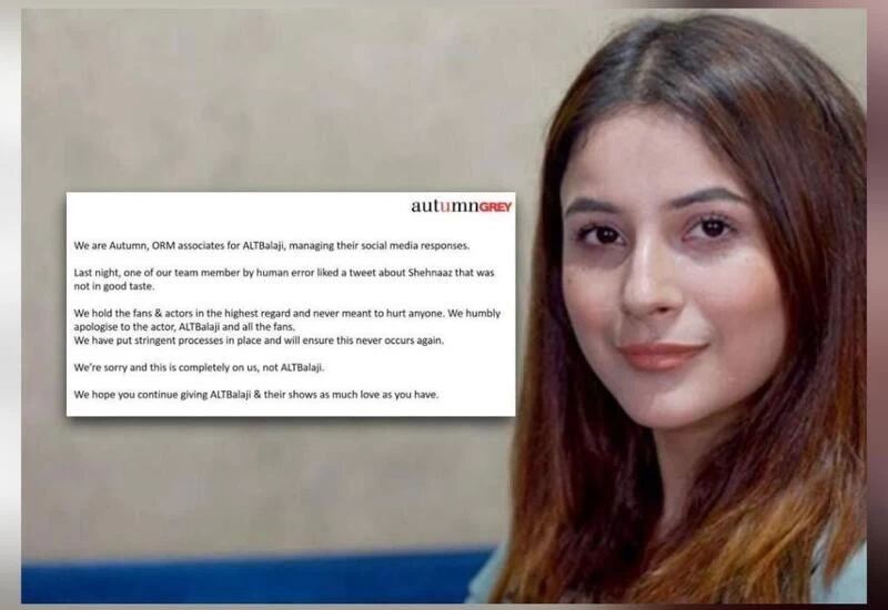 ALTBalaji's Twitter account likes derogatory meme on Shehnaaz, apology issued