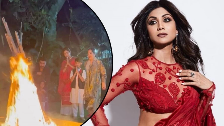Shilpa Shetty trolled for burning bamboo wood in Holika Dahan, video going viral