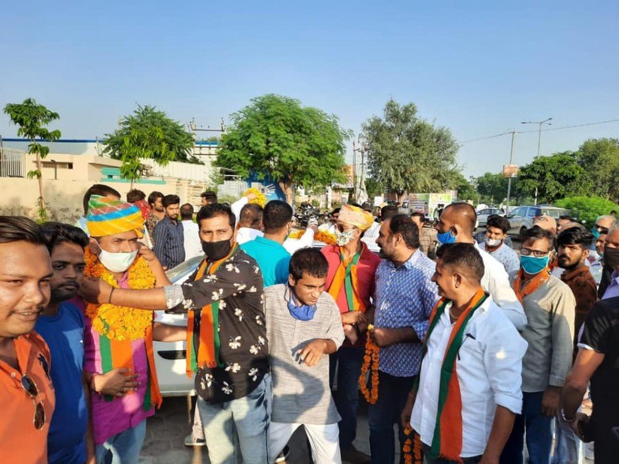 भाजपा के प्रदेश मंत्री श्रवणसिंह बगड़ी का जगह—जगह अभिनंदन, रैली निकाली 