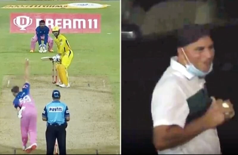 एमएस धोनी ने जड़ा ऐसा तूफानी छक्का, स्टेडियम पार गई गेंद, तो बॉल चुराकर भागा शख्स - देखें Video