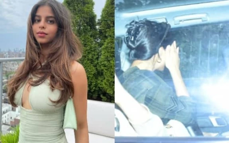 दोस्त संग कार में स्पॉट हुईं सुहाना, कैमरे को देखते ही छुपाया चेहरा