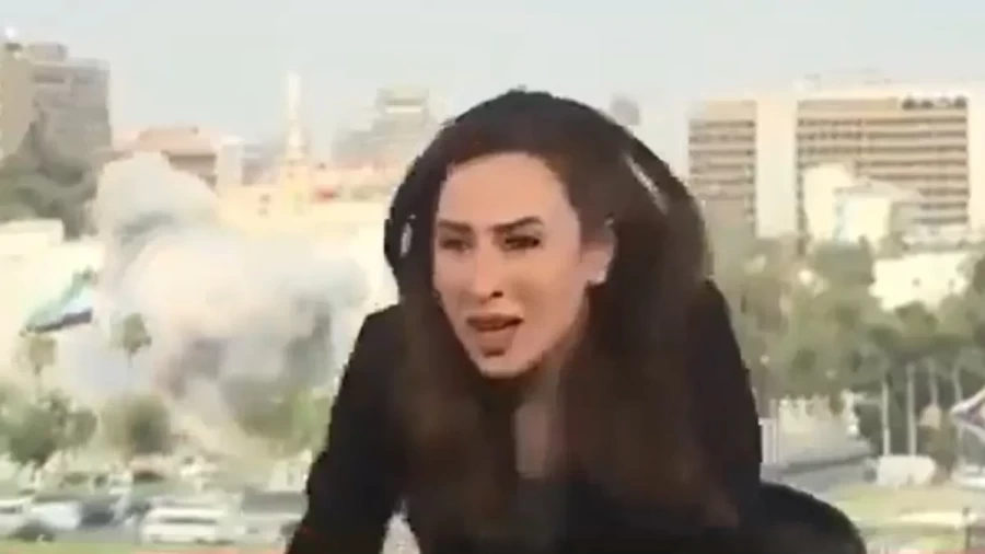 Israel dropped bombs in Syria, TV anchor ran away from the studio to save her life