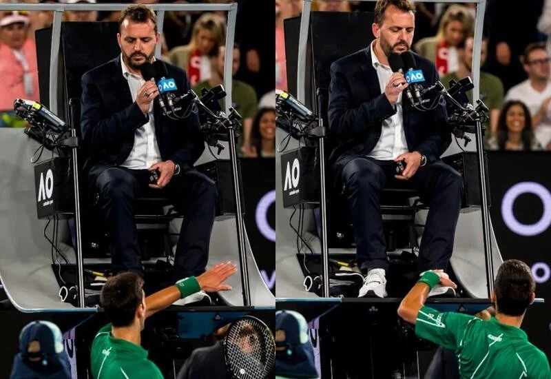 Djokovic faces ₹14L fine for touching umpire Damien, says it was a friendly touch