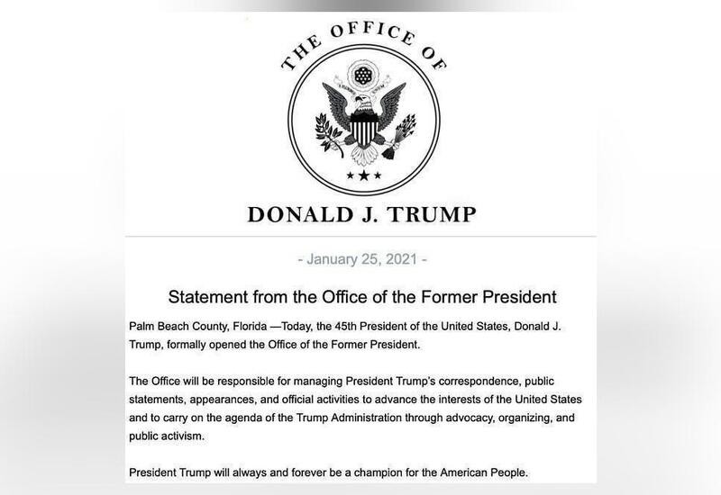 Trump Sets Up Office Of The Former President Releases First Statement