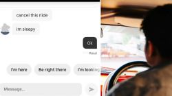 Uber driver was asleep wrote such thing on the chat screenshot viral
