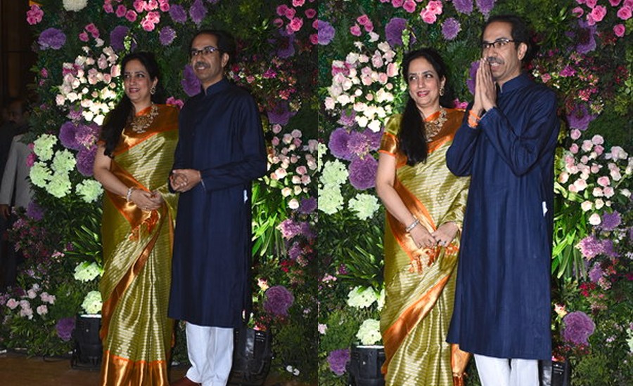 Maharashatra CM Uddhav With Wife At Grand Wedding Ceremony