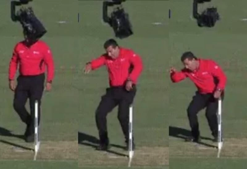 Umpire gets hit on head by spider cam during 3rd Australia-India T20I, video viral