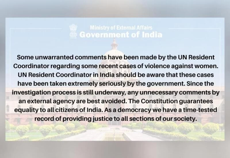 Unnecessary and unwarranted: India on UN official's remarks on Hathras case