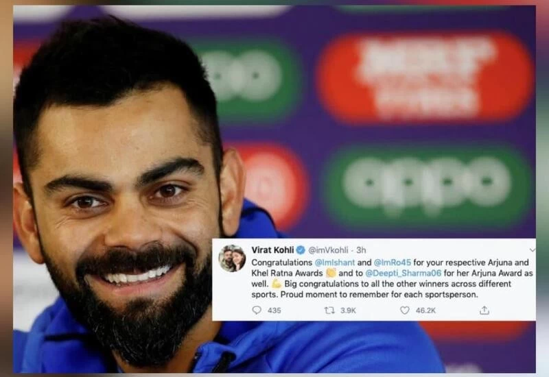 Proud moment: Kohli on Rohit, Ishant, Deepti being conferred Khel Ratna, Arjuna Award