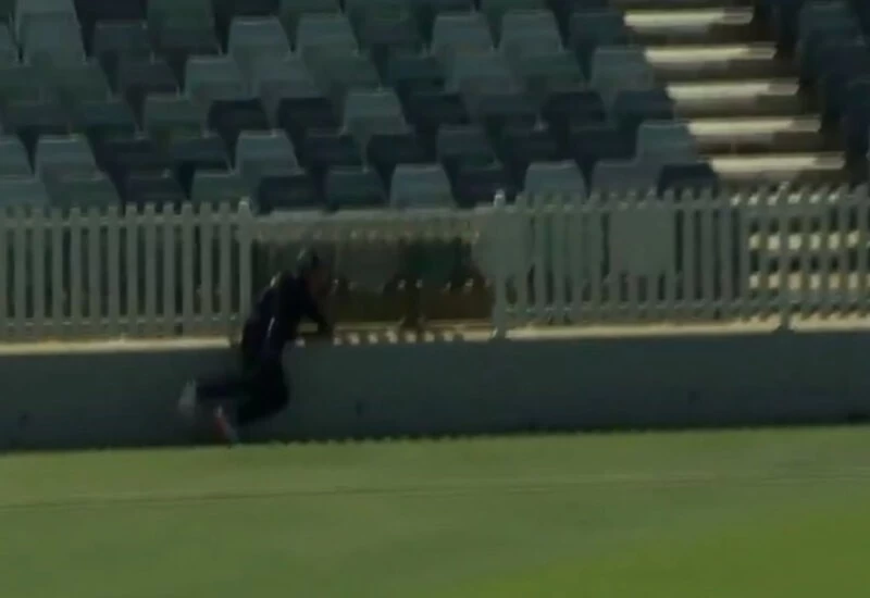 A cricketer succumbed to an accident, Hit the fence which hurt him, video