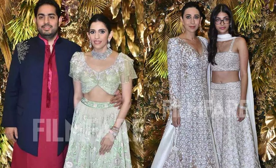 Karisma Kapoor, Samiera Kapoor, Akash Ambani And Shloka Ambani At Wedding Reception