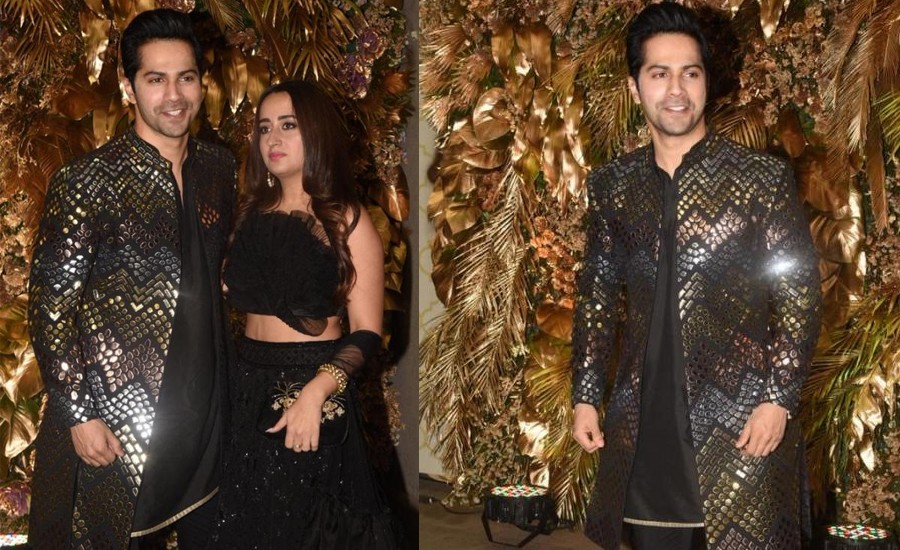 Varun Dhawan & Natasha Dalal Make Heads Turn As They Twin In Black At Reception